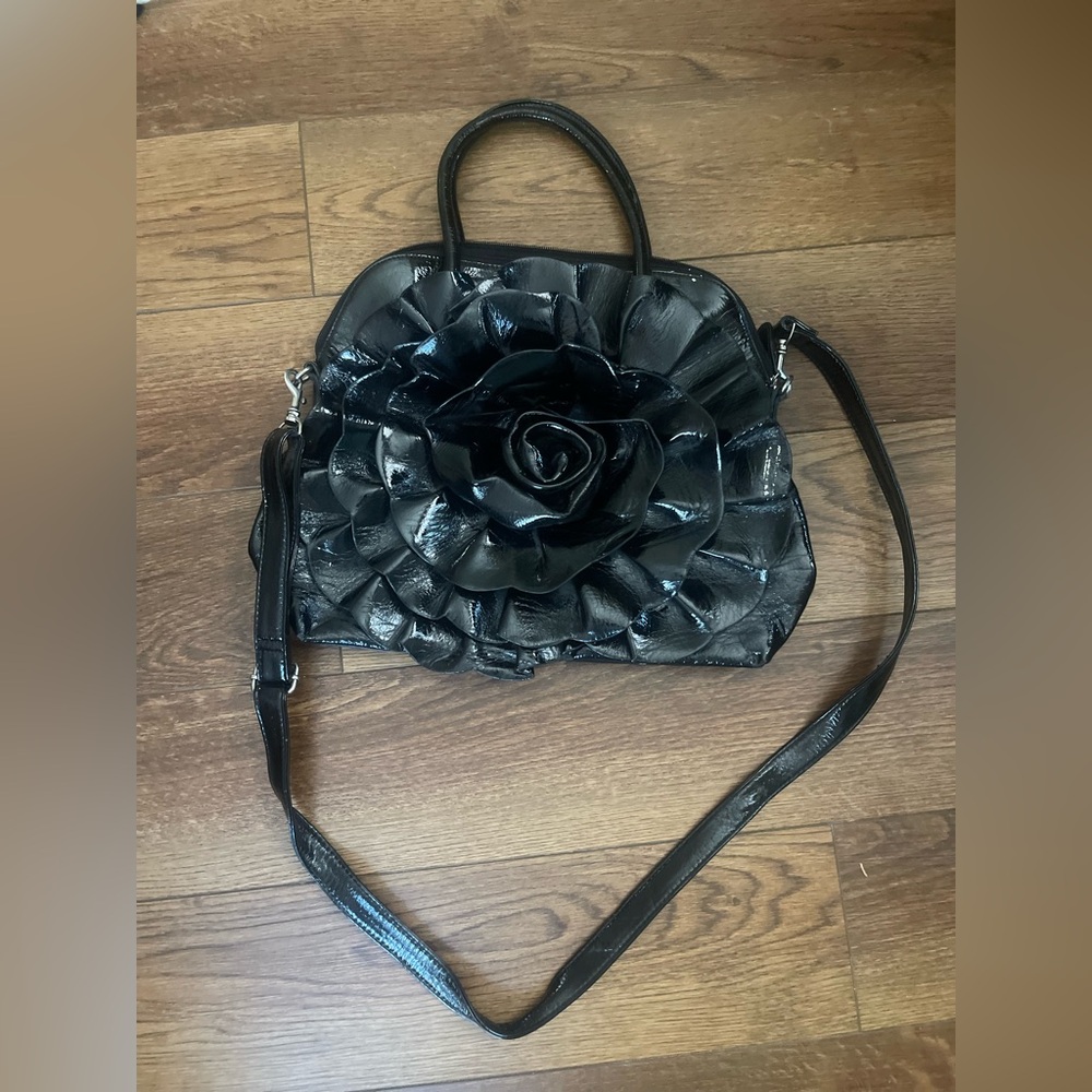 Black rose statement bag by big Buddha Romantic runway #ooak - Picture 5 of 7